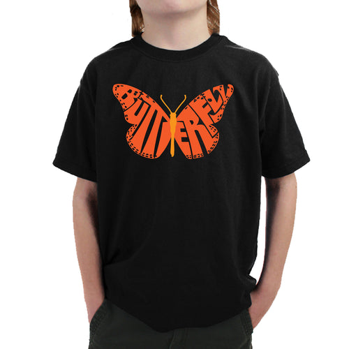 Butterfly - Boy's Word Art T-Shirt