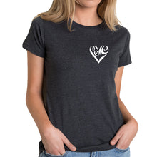 Load image into Gallery viewer, Script Heart - Women&#39;s Premium Blend Word Art T-Shirt