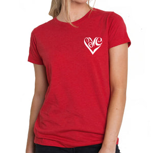 Script Heart - Women's Premium Blend Word Art T-Shirt