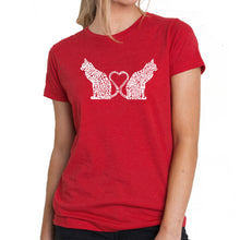 Load image into Gallery viewer, Cat Tail Hearts - Women&#39;s Premium Blend Word Art T-Shirt