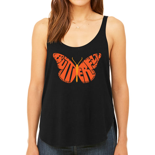 Butterfly - Women's Premium Word Art Flowy Tank Top