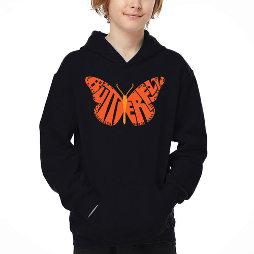 Butterfly - Boy's Word Art Hooded Sweatshirt