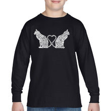 Load image into Gallery viewer, Cat Tail Hearts - Boy&#39;s Word Art Long Sleeve T-Shirt