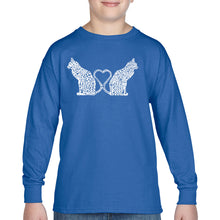 Load image into Gallery viewer, Cat Tail Hearts - Boy&#39;s Word Art Long Sleeve T-Shirt