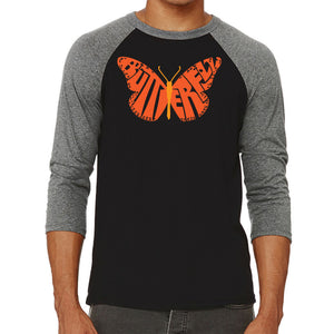 Butterfly - Men's Raglan Baseball Word Art T-Shirt