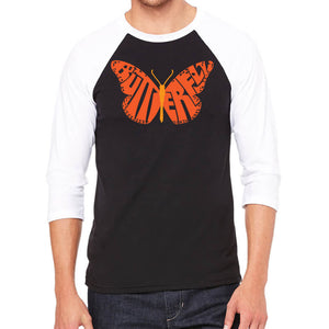 Butterfly - Men's Raglan Baseball Word Art T-Shirt