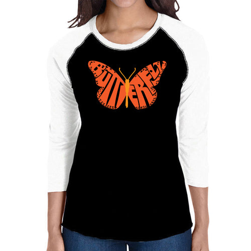 Butterfly - Women's Raglan Word Art T-Shirt