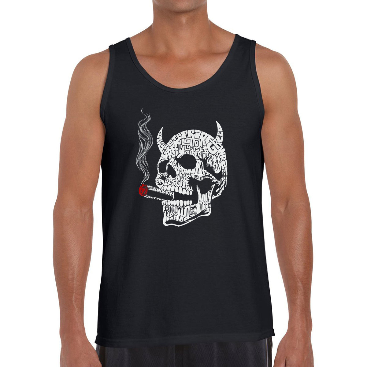 7 Deadly Sins Skull - Men's Word Art Tank Top – LA Pop Art