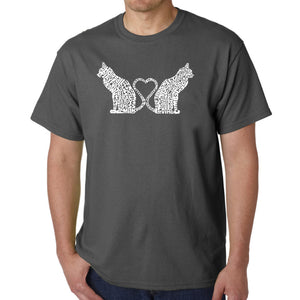 Cat Tail Hearts - Men's Word Art T-Shirt