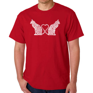 Cat Tail Hearts - Men's Word Art T-Shirt