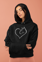 Load image into Gallery viewer, Cat Heart - Women&#39;s Word Art Hooded Sweatshirt