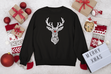 Load image into Gallery viewer, Santa&#39;s Reindeer  - Men&#39;s Word Art Crewneck Sweatshirt