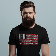 Load image into Gallery viewer, Men&#39;s Word Art T-shirt - Fireworks American Flag