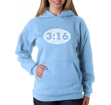 Load image into Gallery viewer, John 3:16 - Women&#39;s Word Art Hooded Sweatshirt
