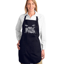 Load image into Gallery viewer, Drums - Full Length Word Art Apron