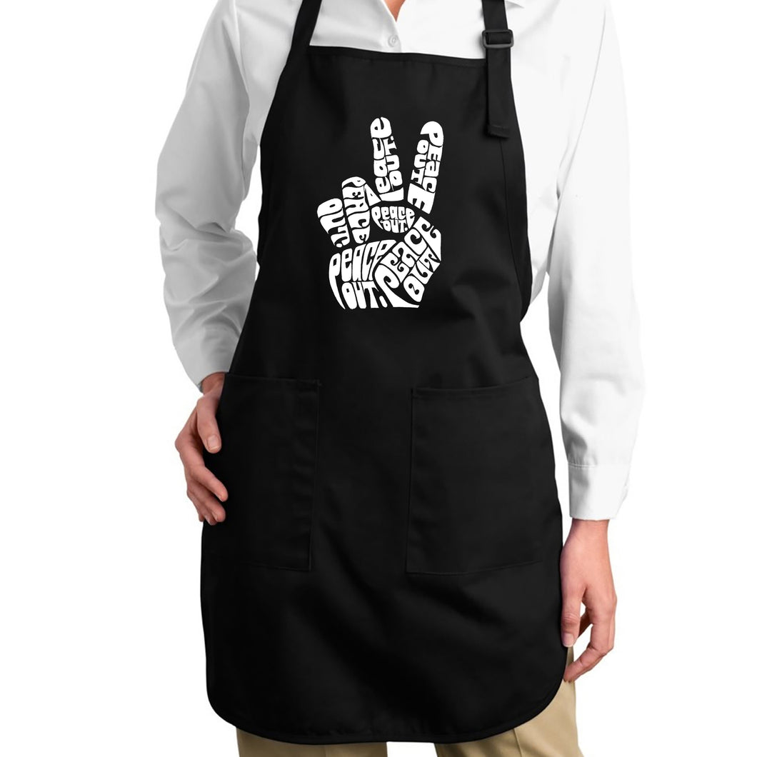 Peace Out  - Full Length Word Art Apron