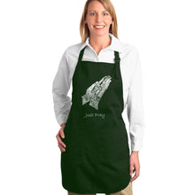 Load image into Gallery viewer, Prayer Hands -  Full Length Word Art Apron