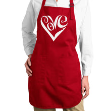 Load image into Gallery viewer, Script Love Heart  - Full Length Word Art Apron