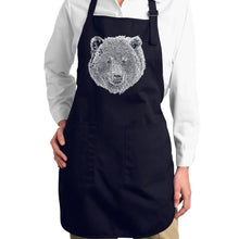 Load image into Gallery viewer, Bear Face  - Full Length Word Art Apron