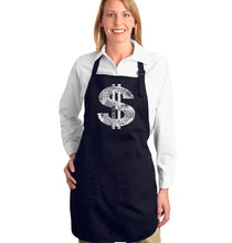 Load image into Gallery viewer, Dollar Sign - Full Length Word Art Apron