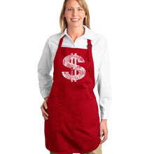 Load image into Gallery viewer, Dollar Sign - Full Length Word Art Apron
