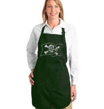 Load image into Gallery viewer, FAMOUS PIRATE CAPTAINS AND SHIPS - Full Length Word Art Apron