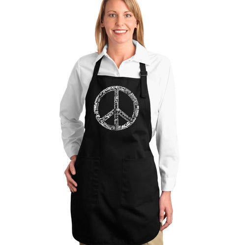 THE WORD PEACE IN 77 LANGUAGES - Full Length Word Art Apron