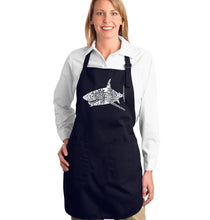 Load image into Gallery viewer, SPECIES OF SHARK - Full Length Word Art Apron
