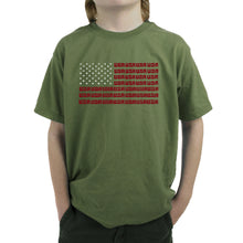 Load image into Gallery viewer, USA Flag  - Boy&#39;s Word Art T-Shirt