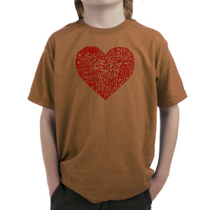 Country Music Heart - Boy's Word Art T-Shirt