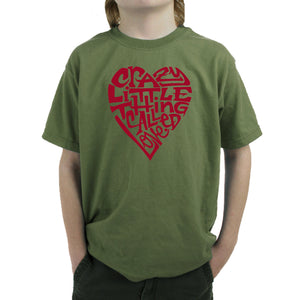 Crazy Little Thing Called Love - Boy's Word Art T-Shirt