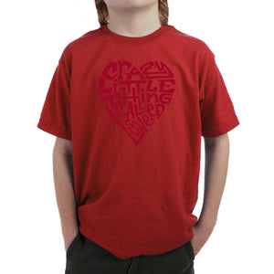 Crazy Little Thing Called Love - Boy's Word Art T-Shirt