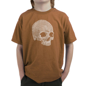 Dead Inside Skull - Boy's Word Art T-Shirt