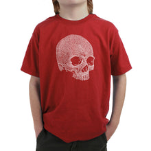 Load image into Gallery viewer, Dead Inside Skull - Boy&#39;s Word Art T-Shirt