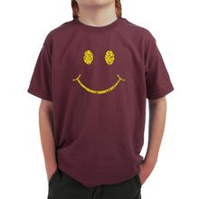 Load image into Gallery viewer, Be Happy Smiley Face  - Boy&#39;s Word Art T-Shirt