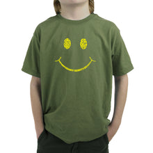 Load image into Gallery viewer, Be Happy Smiley Face  - Boy&#39;s Word Art T-Shirt