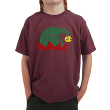 Load image into Gallery viewer, Christmas Elf Hat - Boy&#39;s Word Art T-Shirt
