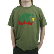 Load image into Gallery viewer, Christmas Elf Hat - Boy&#39;s Word Art T-Shirt