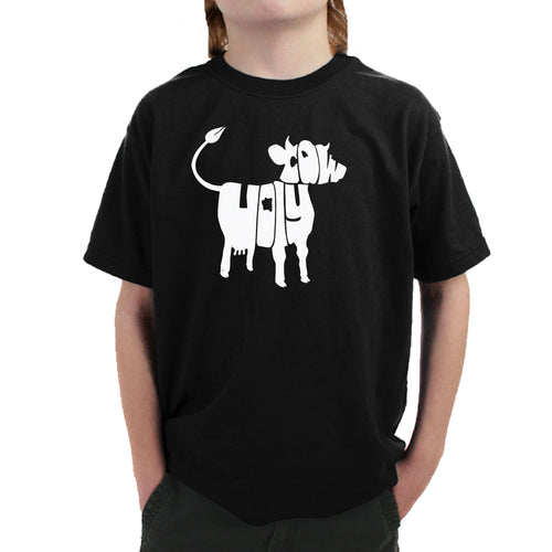 Holy Cow  - Boy's Word Art T-Shirt