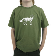 Load image into Gallery viewer, Howling Wolf  - Boy&#39;s Word Art T-Shirt