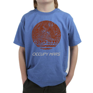 Occupy Mars - Boy's Word Art T-Shirt