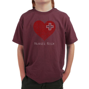 Nurses Rock - Boy's Word Art T-Shirt