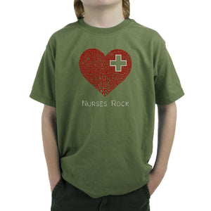Nurses Rock - Boy's Word Art T-Shirt