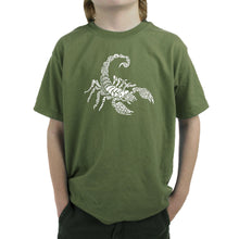 Load image into Gallery viewer, Types of Scorpions - Boy&#39;s Word Art T-Shirt