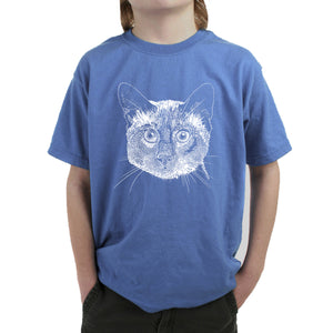 Siamese Cat  - Boy's Word Art T-Shirt