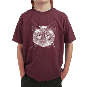 Siamese Cat  - Boy's Word Art T-Shirt