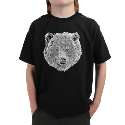 Bear Face  - Boy's Word Art T-Shirt