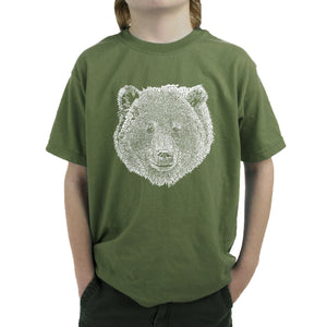 Bear Face  - Boy's Word Art T-Shirt