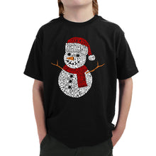 Load image into Gallery viewer, Christmas Snowman - Boy&#39;s Word Art T-Shirt