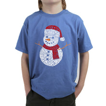 Load image into Gallery viewer, Christmas Snowman - Boy&#39;s Word Art T-Shirt